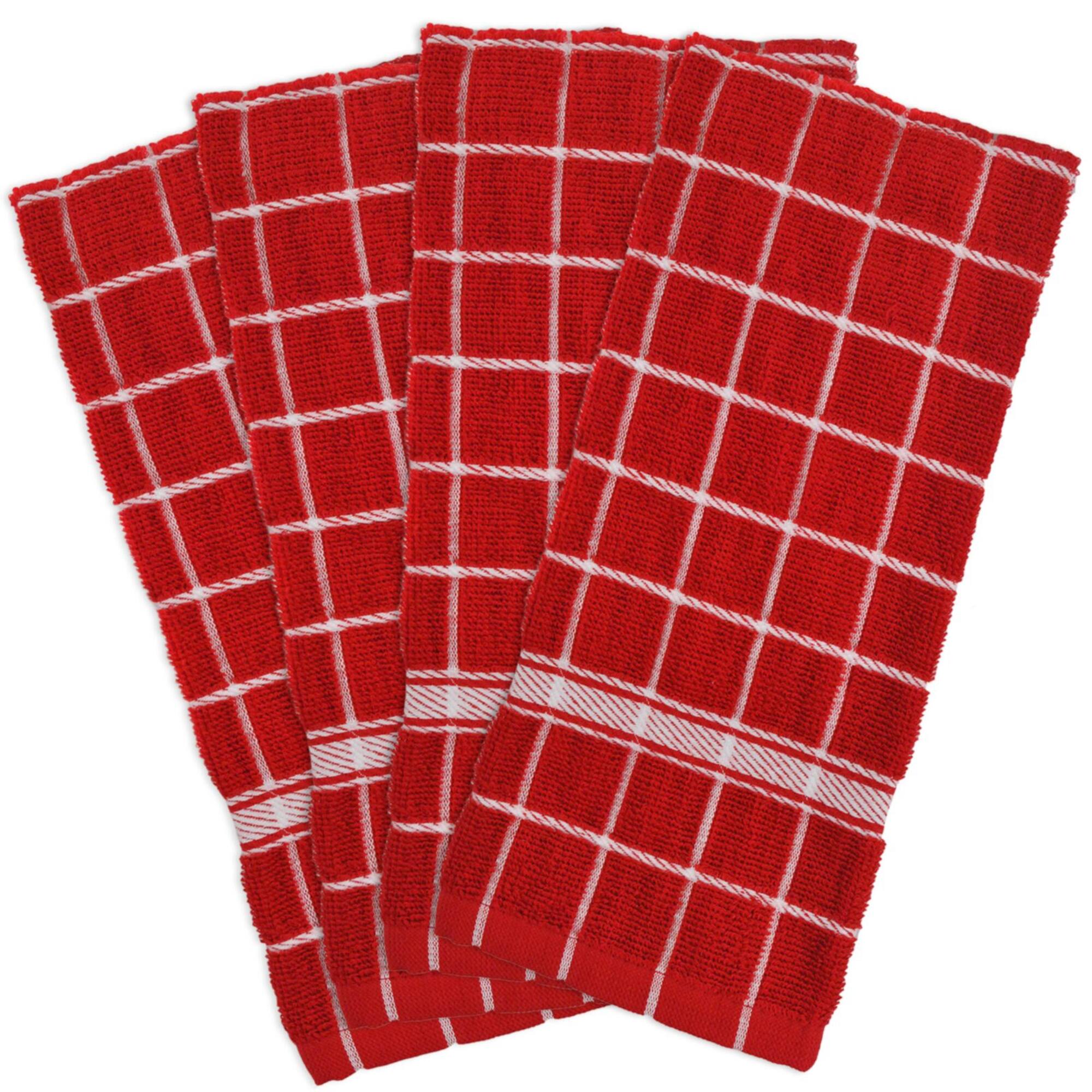 DII® Red Windowpane Terry Dishtowel